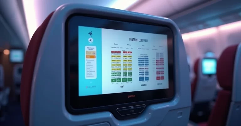 Mapa detalhado de assentos em avião mostrando posições de janela, corredor e saída de emergência