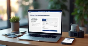 Computador mostrando processo de venda de milhas AAdvantage com gráfico e opções de pagamento Pix