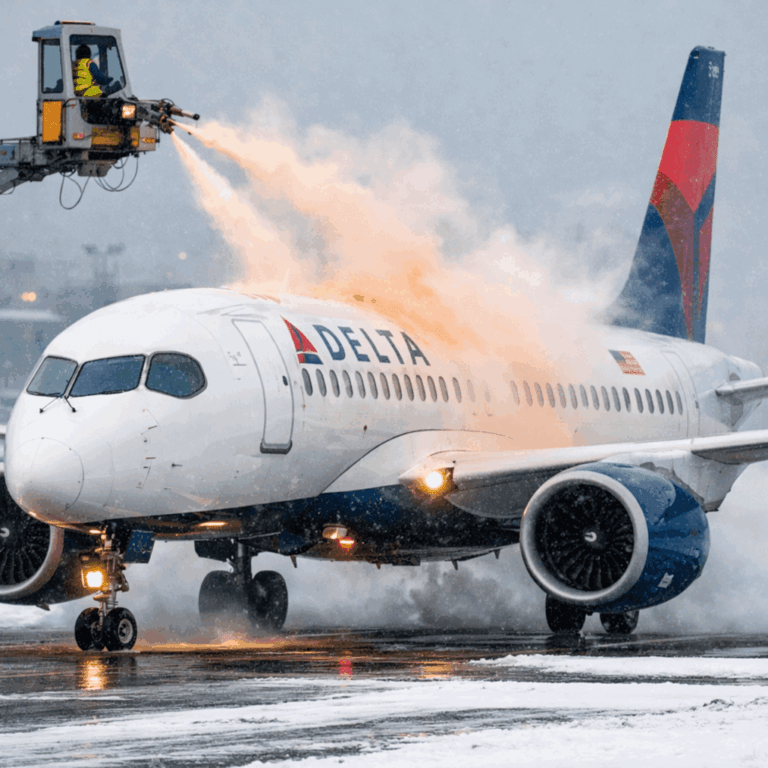 Delta Passenger Gets Drenched In Deicing Fluid — Flight Turns Back To Get It Off His Skin