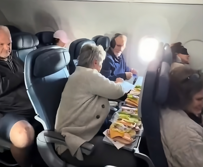 Mom Built A Sandwich Assembly Line On A 5-Hour Flight — Tray Tables Turned Into A Deli To Feed Her Whole Family