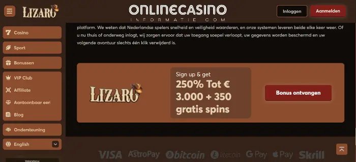 A look at lizaro casino inloggen